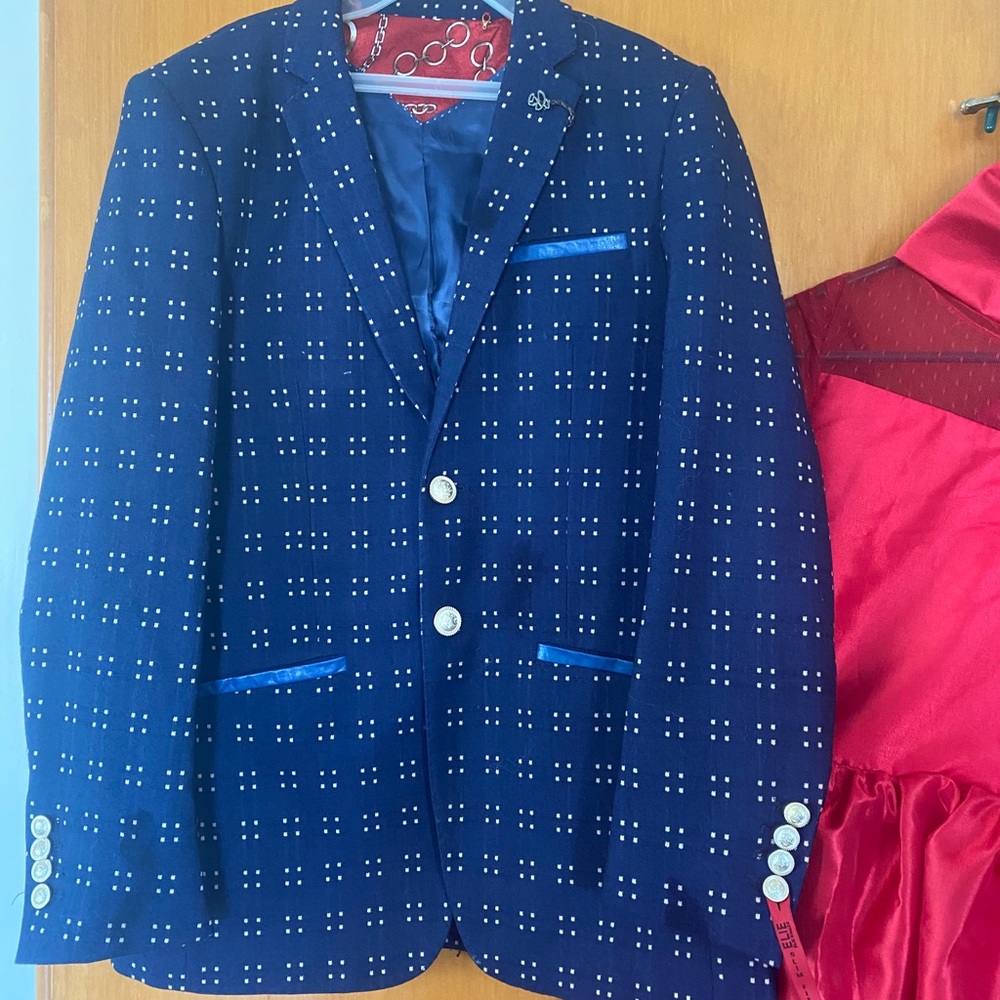 Ellie Balleh XL 18-20 suit coat blazer navy blue
